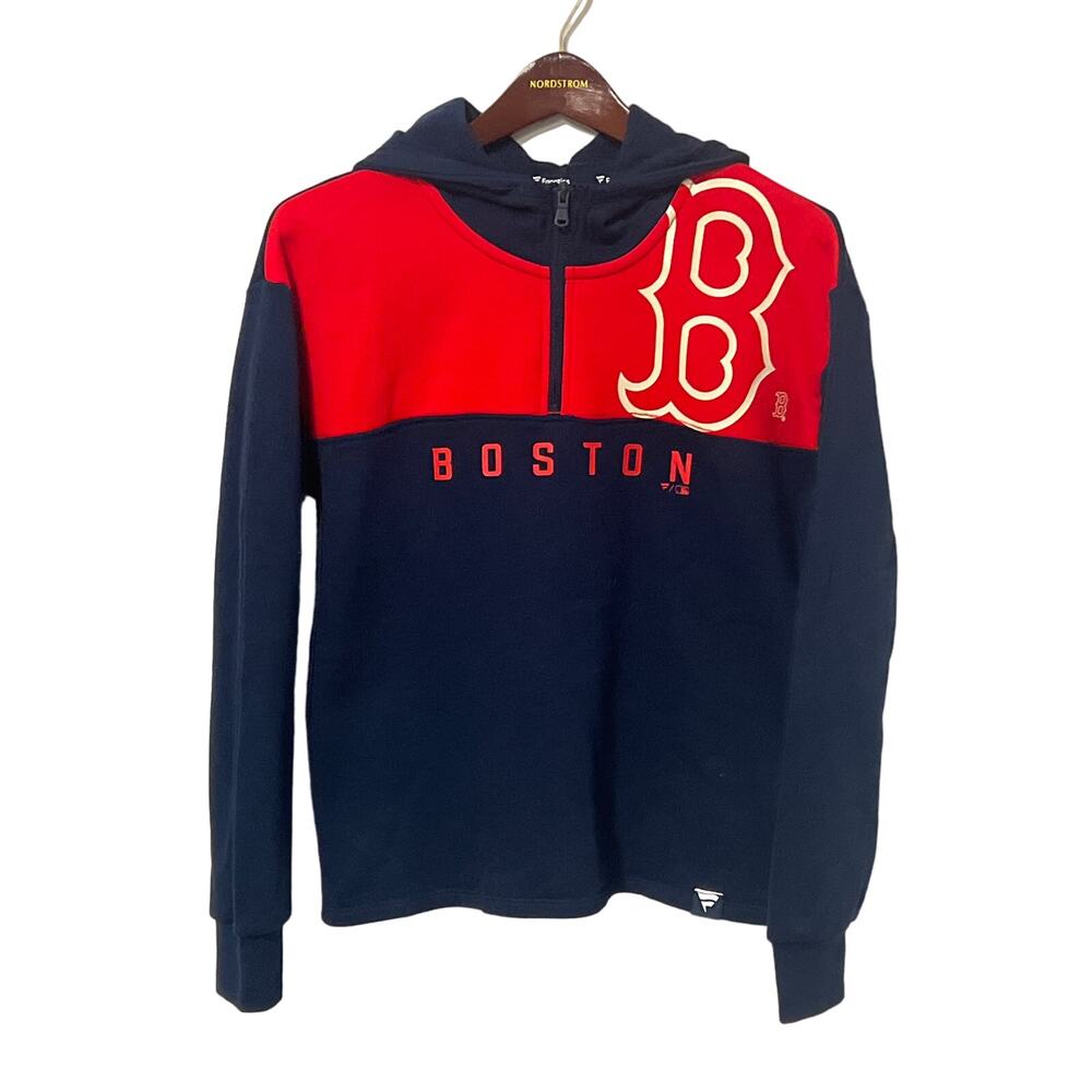 Women's‎ Boston Red Socks Hooded 1/4 Zip Sweatshirt, M #1129-T